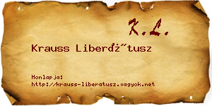 Krauss Liberátusz névjegykártya
